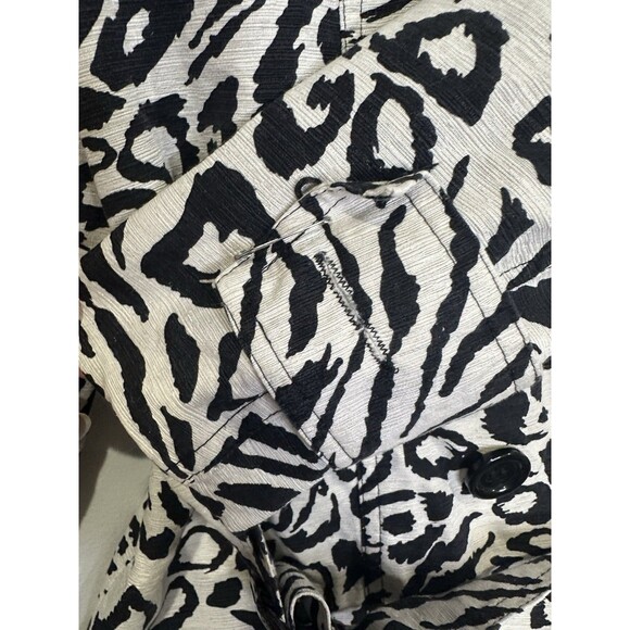 Marina Luna Womens Black And White Animal Print JacketSize S Trendy Casual - Picture 6 of 11